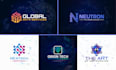 do a modern tech crypto technology cyber security app icon startup logo design