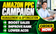 setup, manage and optimize amazon PPC campaigns amazon fba ppc ads campaign