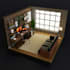 create a 3d isometric room model
