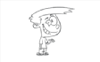draw black and white funny cartoon line art