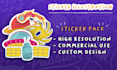 design custom sticker illustration for you