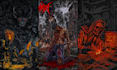 draw a metal dark art illustration freehand for album cover