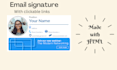 make clickable HTML email signature for outlook, gmail, etc
