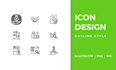design a custom icon set for your website or app in 24 hour