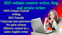 be your SEO blog content writer