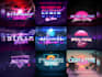 design a custom 80s retro neon synthwave logo for your brand