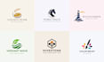 design trendy 3d flat business logo design