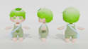 do model your 3d chibi character and render