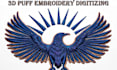 do embroidery digitizing for cap hat left chest logo and 3d puff