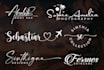design travel, signature, handwriting and photography logo