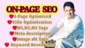 do onpage SEO and wordpress optimization of your site