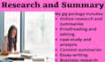 do professional research and summaries writing