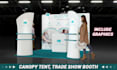 design canopy tent, backdrop and table cover