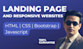 create and deploy landing page with HTML CSS bootstrap and js