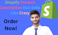 write killer shopify description and SEO product listings