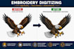 do embroidery digitizing for cap, hat, jacket and left chest