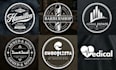 design a modern stamp logo, vintage badge and rubber stamp