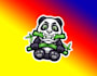 design panda mascot  logo with express delivery