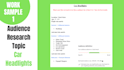 research the right audience to target with facebook ads