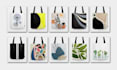 do creative tote bag and coffee mug design