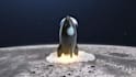 make 3d rocket launch on the moon logo reveal