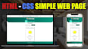 make your web page in html and css