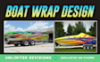 do eye catchy boat wrap yacht wrap design