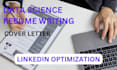 write professional data analytics, data science ats resume and cover letter