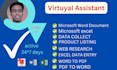 do internet research, data collection, data entry