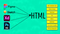 convert psd to html, xd to html, figma to html responsive in 24hour