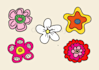 create hand drawn minimal vector floral art