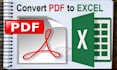 convert PDF to excel, scan pages to excel, google sheet