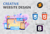 develop your website front end using html css  bootstrap 4
