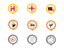 draw a set of nft and custom illustrated icons