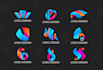 do elegant abstract logo design with unlimited revision