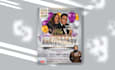 create a church flyer with unique a catchy glowing design