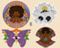 draw a whimsical retro 60s 70s psychedelic illustration