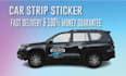 design car body side sticker, car strip design and vehicle wrap design in 12hour