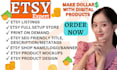 etsy digital product,shop setup store creation listing, title planner hyperlink