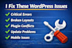 fix wordpress errors, woocommerce issues, broken website issues and bugs fast