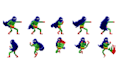 create pixel art character spritesheet for you