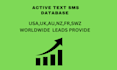 provide active sms leads any country