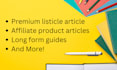 write listicle, how to articles and blogs, and buying guide