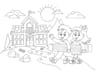 draw coloring book page for children