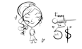 draw fun cartoon line art in 5 dollar