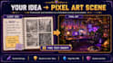create custom pixel art backgrounds and game scenes