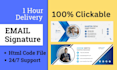 design modern clickable email signature or html email signature