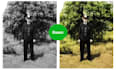colorize old image, repair, reconstruct, damaged image, touch up