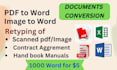 convert PDF to word or excel to PDF