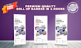 design a retractable banner, stand banner, roll up banner